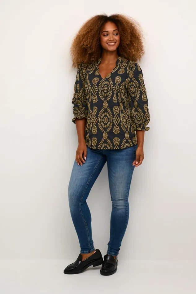 CULTURE Blouses CUtia Blouse With Embroidery Black 8211 Women