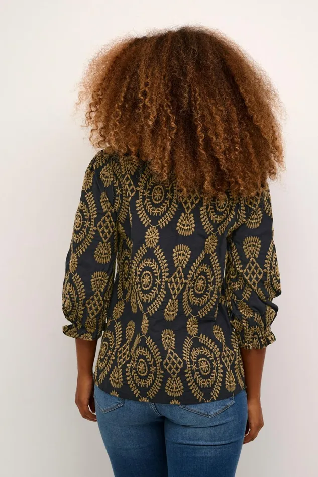 CULTURE Blouses CUtia Blouse With Embroidery Black 8211 Women