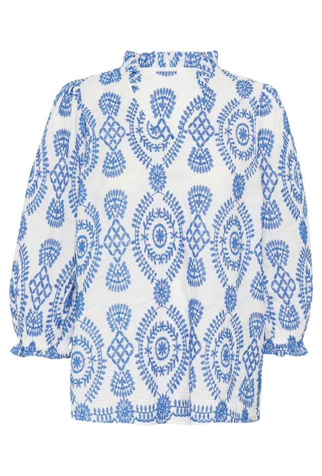 CULTURE Blouses CUtia Blouse With Embroidery Bluewhite 8211 Women