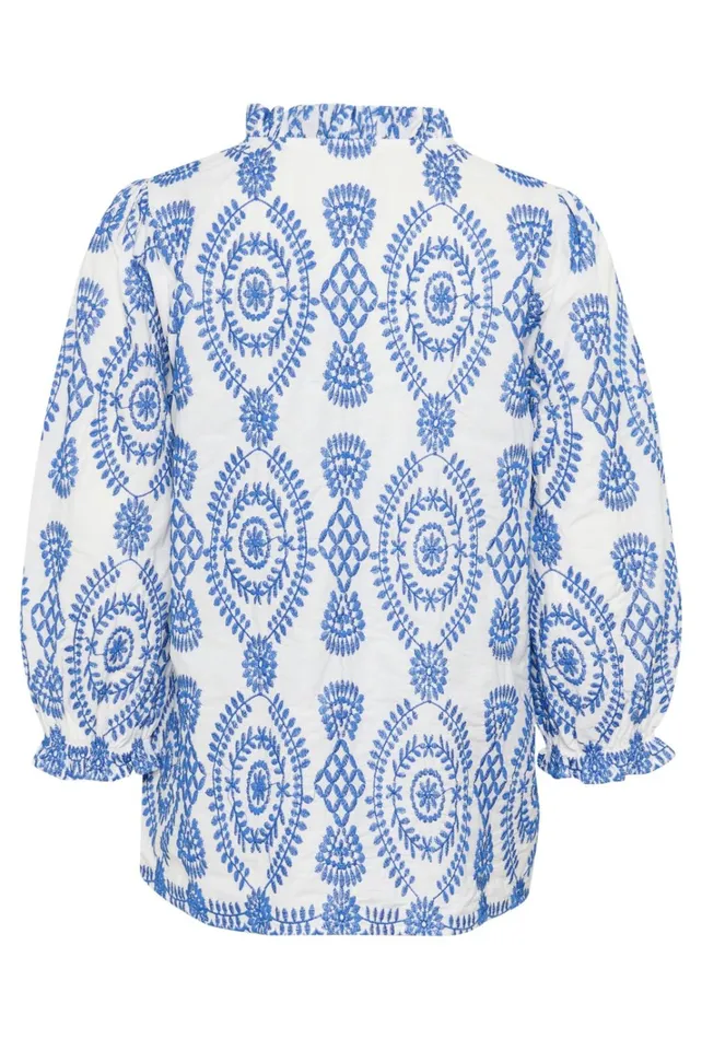 CULTURE Blouses CUtia Blouse With Embroidery Bluewhite 8211 Women