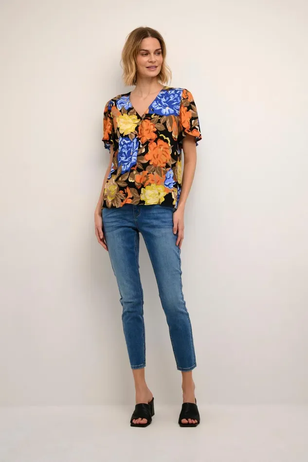 CULTURE Blouses CUvirna Blouse With Short Sleeves Celery 8211 Women