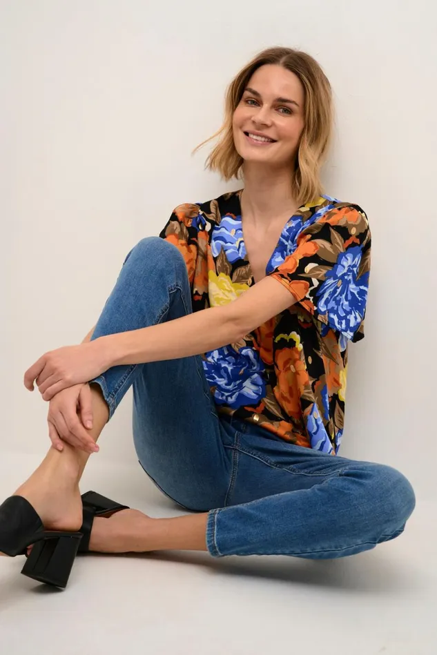 CULTURE Blouses CUvirna Blouse With Short Sleeves Celery 8211 Women