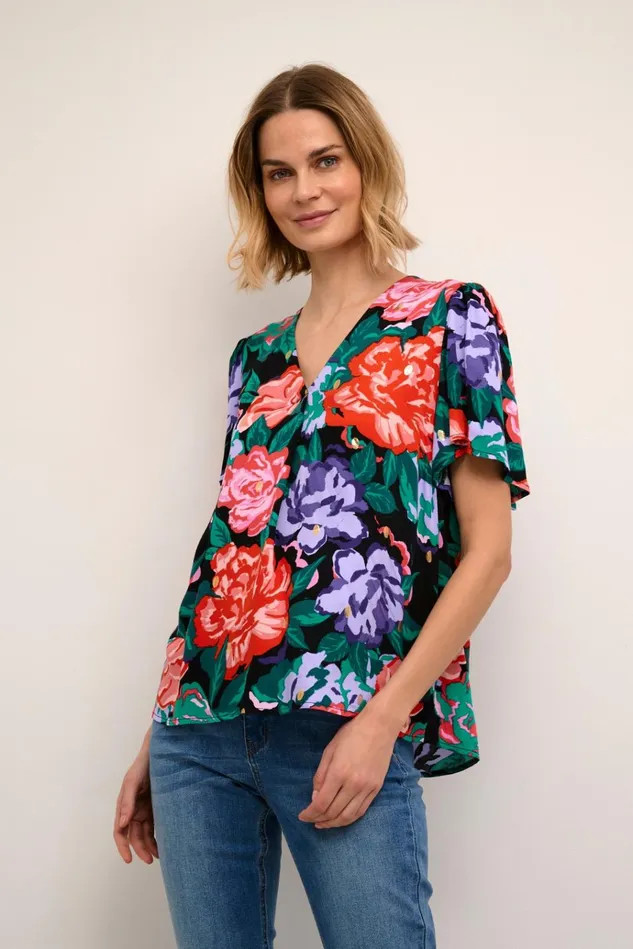 CULTURE Blouses CUvirna Blouse With Short Sleeves Violet Tulip 8211 Women