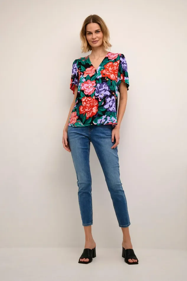 CULTURE Blouses CUvirna Blouse With Short Sleeves Violet Tulip 8211 Women