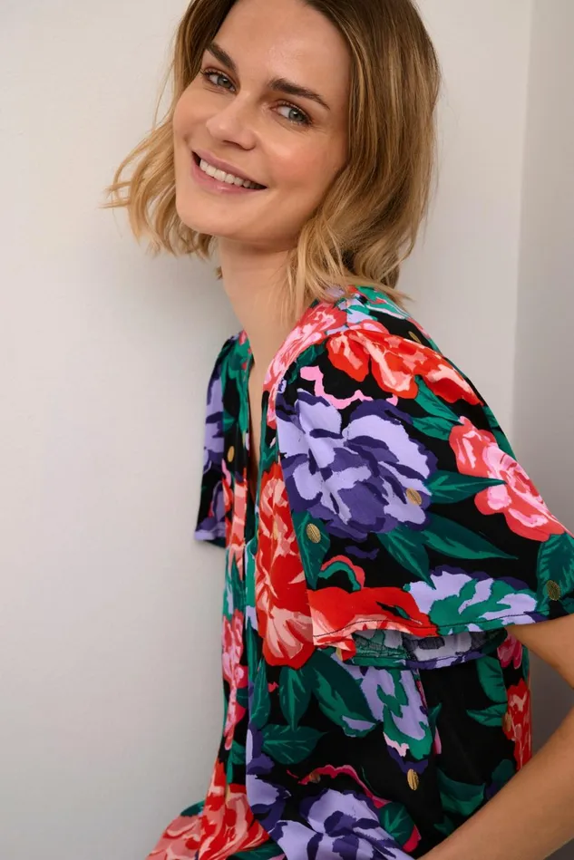 CULTURE Blouses CUvirna Blouse With Short Sleeves Violet Tulip 8211 Women