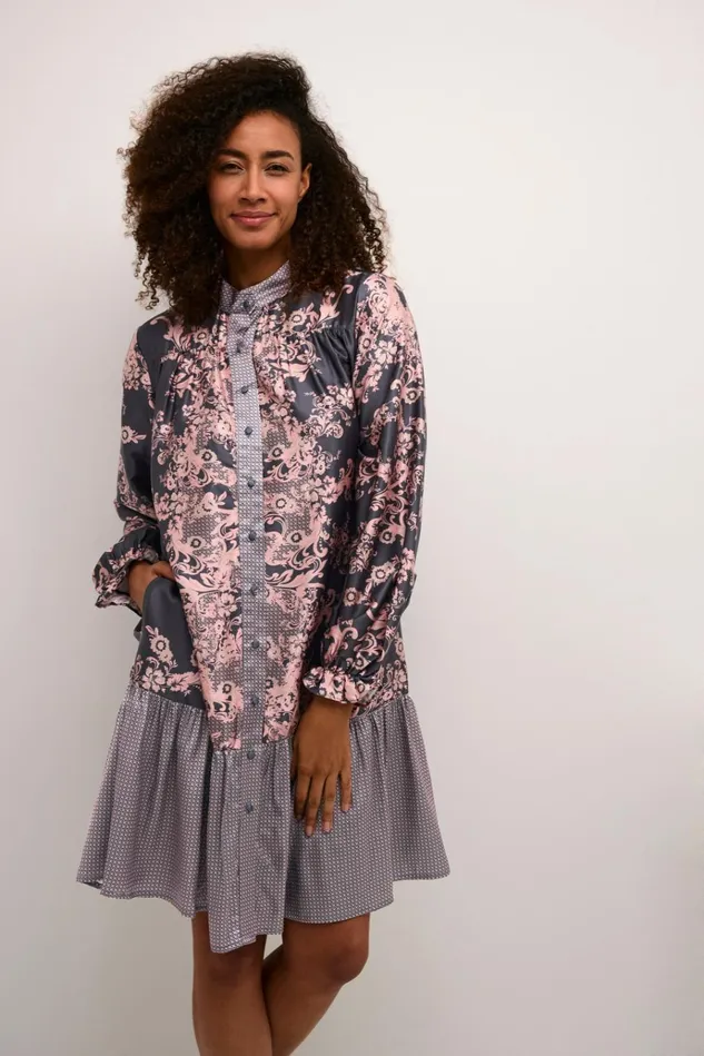 CULTURE Dresses CUarina Dress Gray Graphic 8211 Women