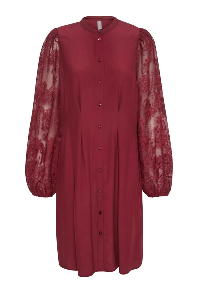 CULTURE Dresses CUasmine Dress With Lace Sleeves Winetasting 8211 Women