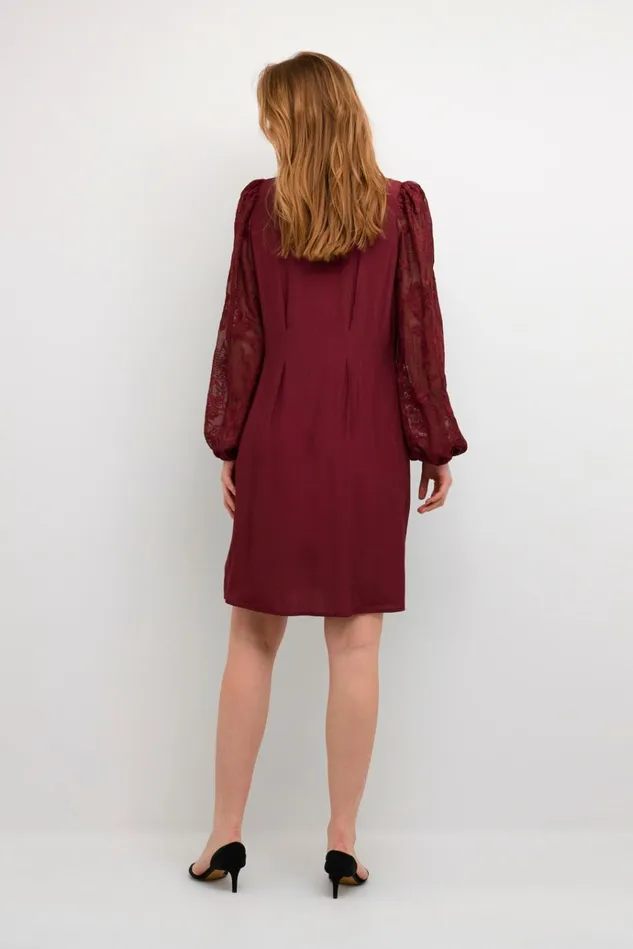 CULTURE Dresses CUasmine Dress With Lace Sleeves Winetasting 8211 Women