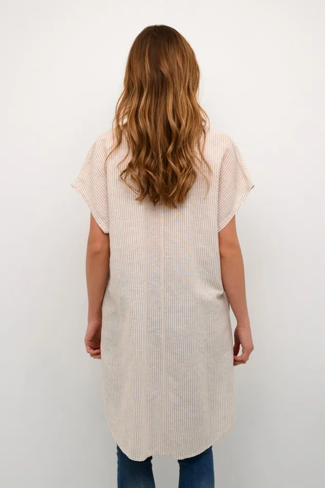 CULTURE Dresses CUazemina Linen Dress Sandwhite Stripe 8211 Women