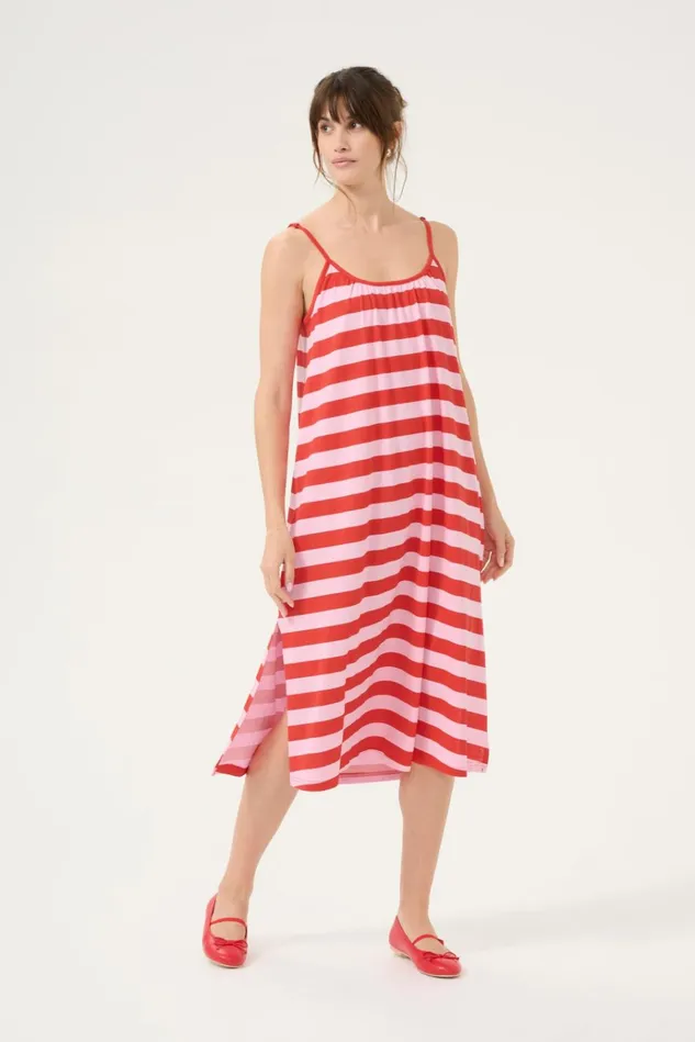 CULTURE Dresses CUbenzo Dress Fiery Redlilac Sachet Stripe 8211 Women