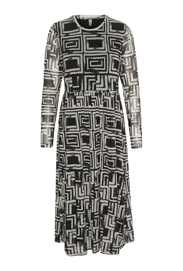 CULTURE Dresses CUmelida Mesh Dress Blackcreme Graphic 8211 Women