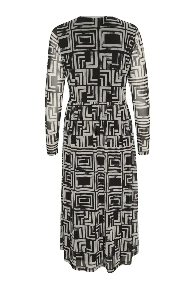 CULTURE Dresses CUmelida Mesh Dress Blackcreme Graphic 8211 Women