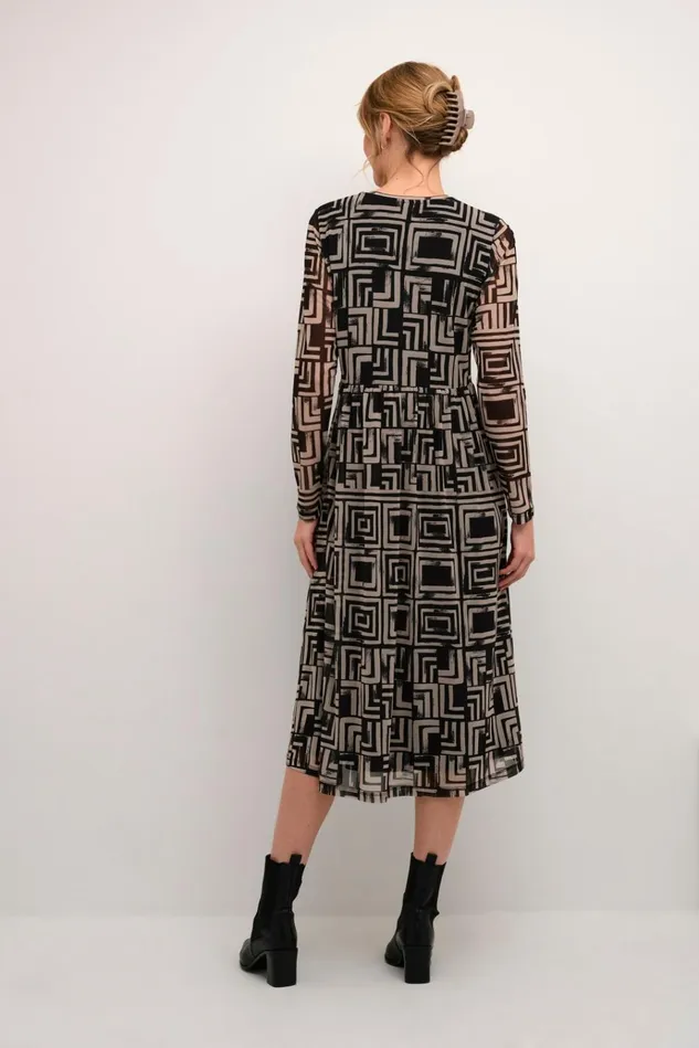 CULTURE Dresses CUmelida Mesh Dress Blackcreme Graphic 8211 Women