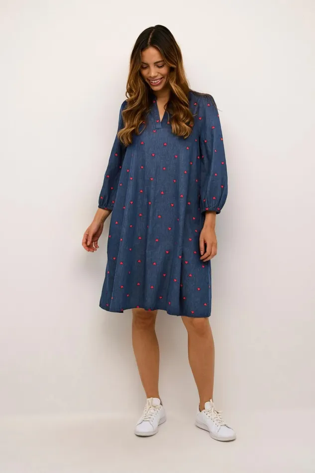 CULTURE Dresses CUmichelle Dress Bluered Hearts 8211 Women