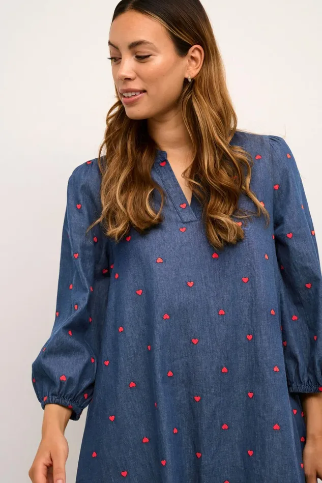 CULTURE Dresses CUmichelle Dress Bluered Hearts 8211 Women