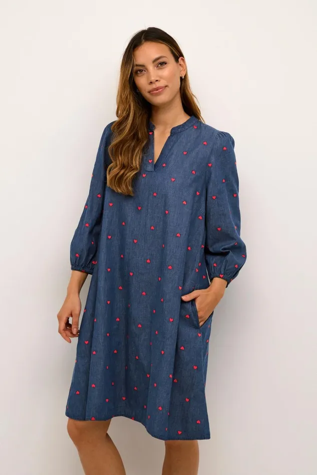 CULTURE Dresses CUmichelle Dress Bluered Hearts 8211 Women