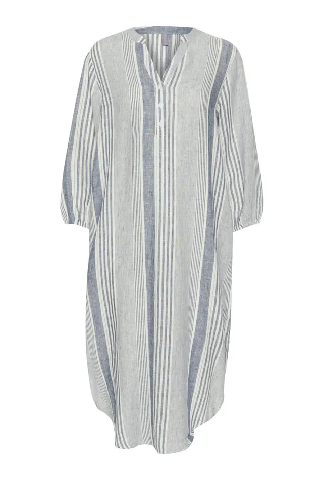 CULTURE Dresses CUmolly Linen Dress Whiteblue Stripe 8211 Women