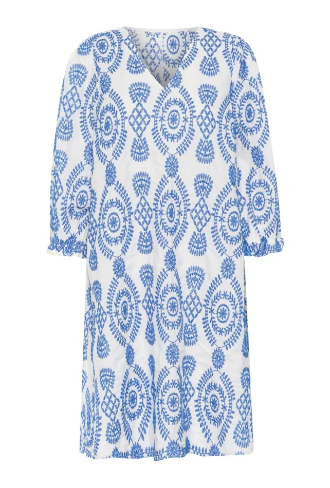 CULTURE Dresses CUtia Dress With Embroidery Bluewhite 8211 Women