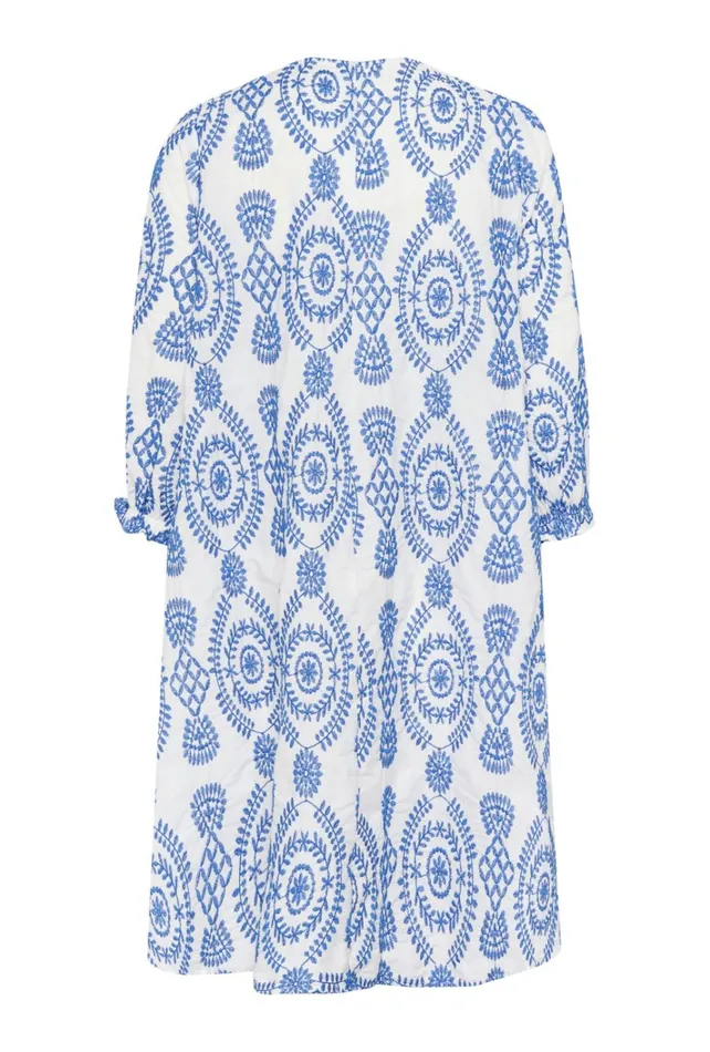 CULTURE Dresses CUtia Dress With Embroidery Bluewhite 8211 Women