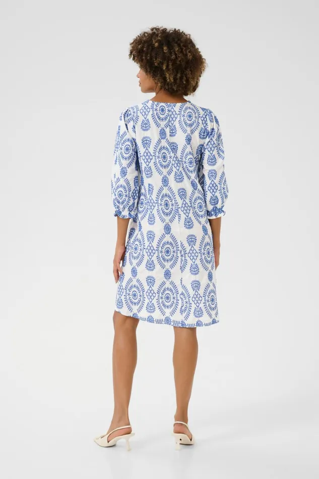 CULTURE Dresses CUtia Dress With Embroidery Bluewhite 8211 Women