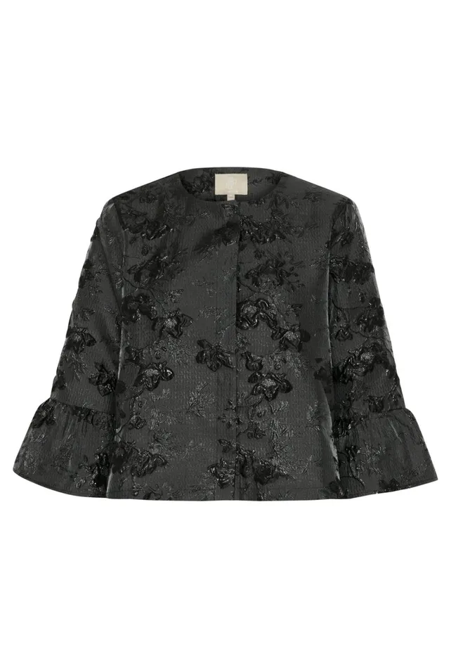 CULTURE Jackets and Coats CUbanjo Jacket With Bell Sleeves Black Floral 8211 Women