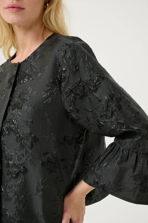 CULTURE Jackets and Coats CUbanjo Jacket With Bell Sleeves Black Floral 8211 Women