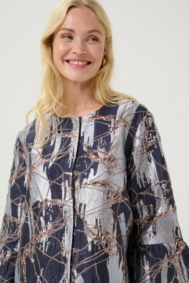 CULTURE Jackets and Coats CUbanjo Jacket With Bell Sleeves Blue Floral 8211 Women