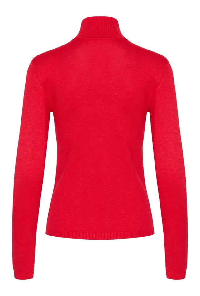 CULTURE Knitwear and Cardigans CUannemarie Pullover Chinese Red Melange 8211 Women