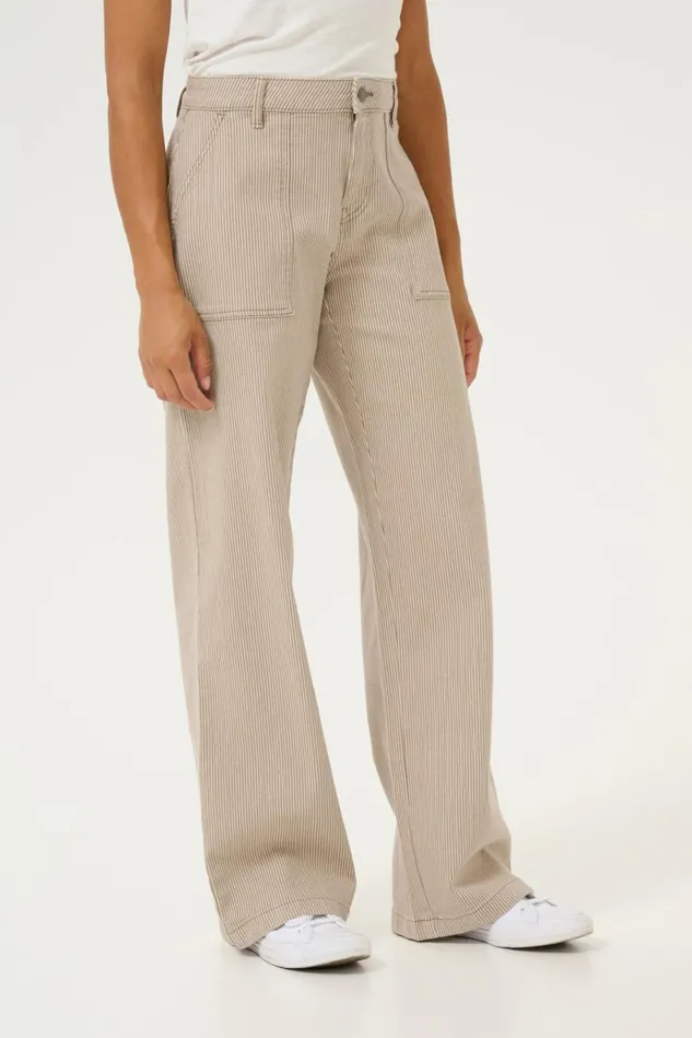 CULTURE Pants CUmilky Trousers Dunewhite Stripe 8211 Women