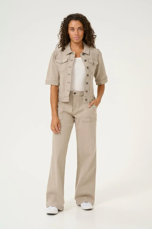 CULTURE Pants CUmilky Trousers Dunewhite Stripe 8211 Women