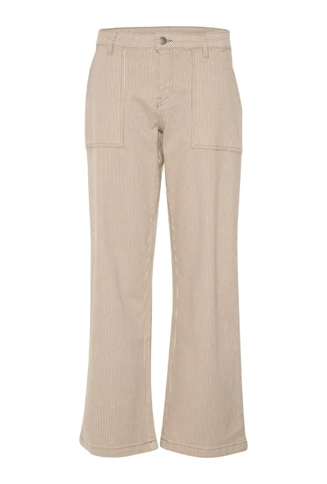 CULTURE Pants CUmilky Trousers Dunewhite Stripe 8211 Women
