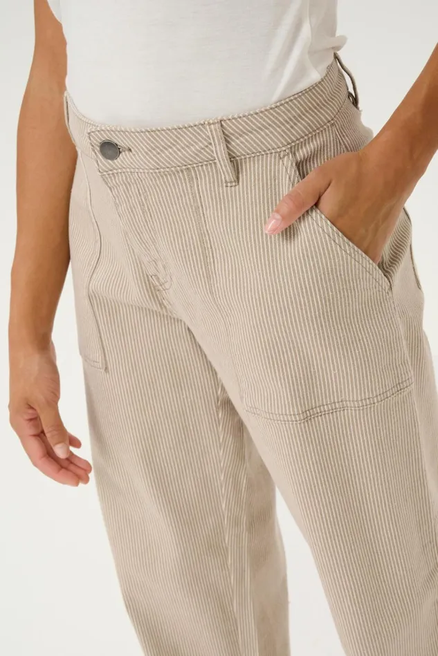 CULTURE Pants CUmilky Trousers Dunewhite Stripe 8211 Women