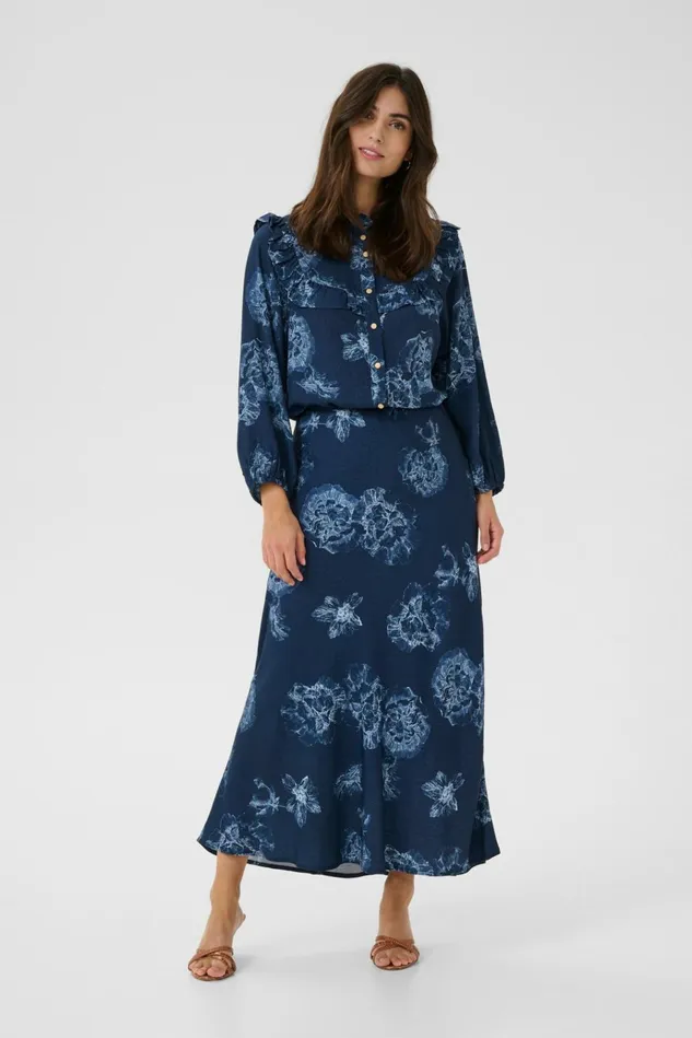 CULTURE Skirts CUalexa Skirt Blue Flower 8211 Women