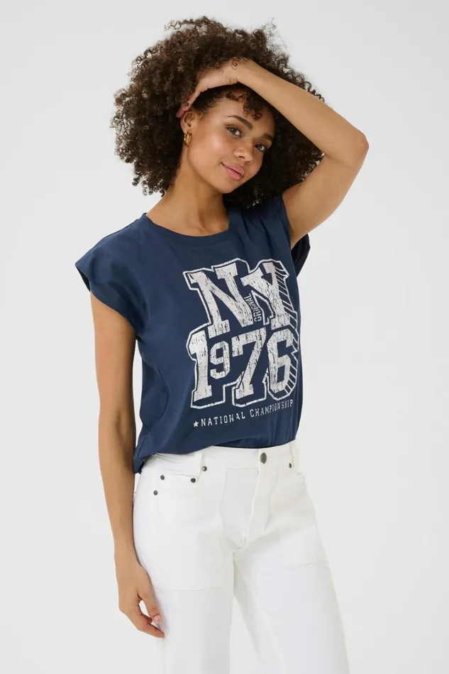 CULTURE Tops and TShirts CUroxy Tshirt Bluewhite 8211 Women