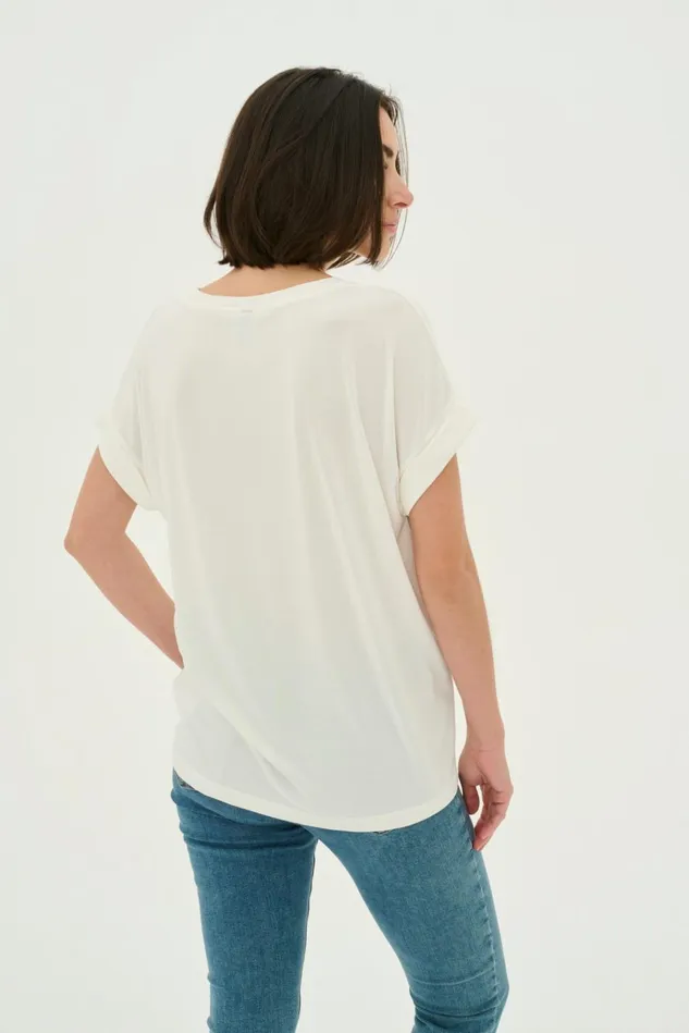 CULTURE Tops and TShirts Kajsa Tshirt Spring Gardenia 8211 Women