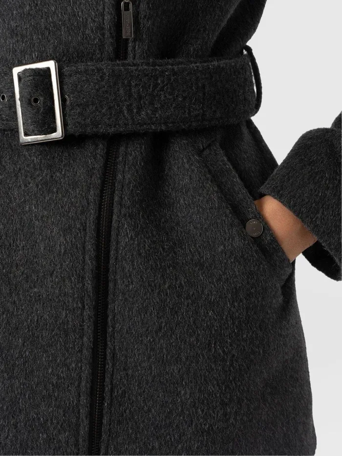Daltrey Biker Coat 8211 Charcoal Charcoal Women Saint And Sofia Coats and Jackets
