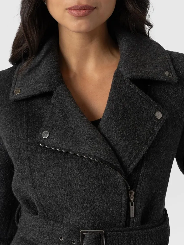 Daltrey Biker Coat 8211 Charcoal Charcoal Women Saint And Sofia Coats and Jackets