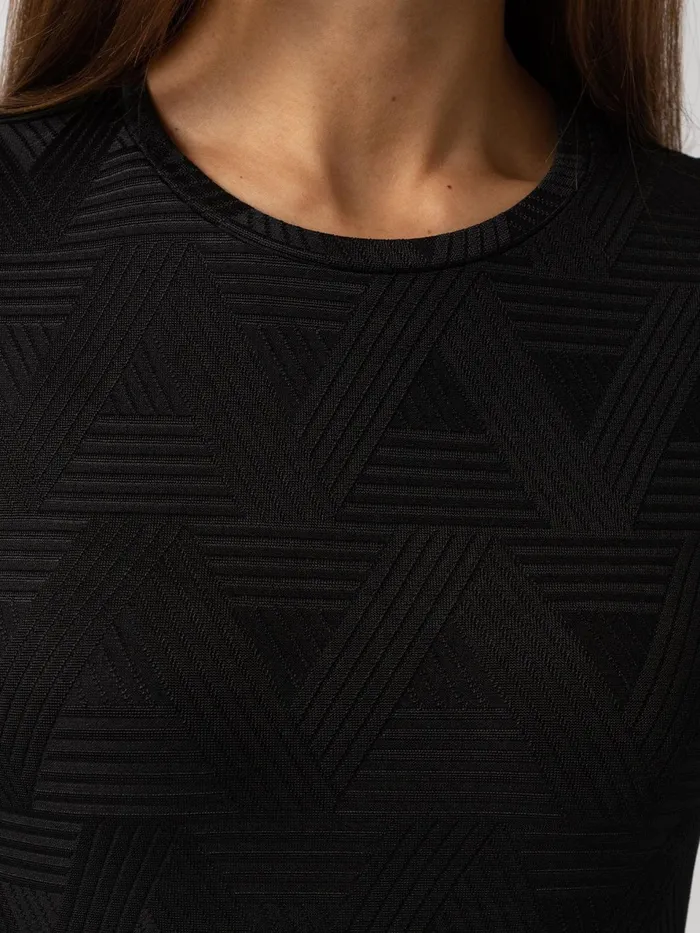 Darcey Long Sleeve Tee 8211 Black Jacquard Black Jacquard Women Saint And Sofia TShirts and Tanks