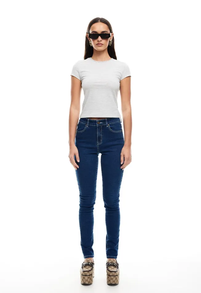 Denim Women Lioness Fashion IN BLOOM SKINNY JEAN Blue Denim Denim Women Lioness Fashion IN BLOOM SKINNY JEAN Blue Denim