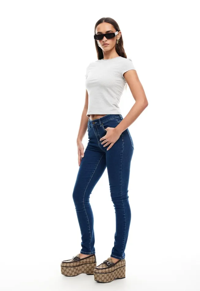 Denim Women Lioness Fashion IN BLOOM SKINNY JEAN Blue Denim Denim Women Lioness Fashion IN BLOOM SKINNY JEAN Blue Denim