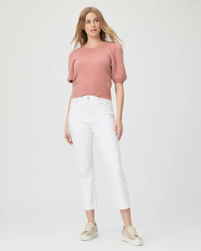 Denim Women PAIGE High Rise Brigitte Straight Jean 8211 White Noise Distressed