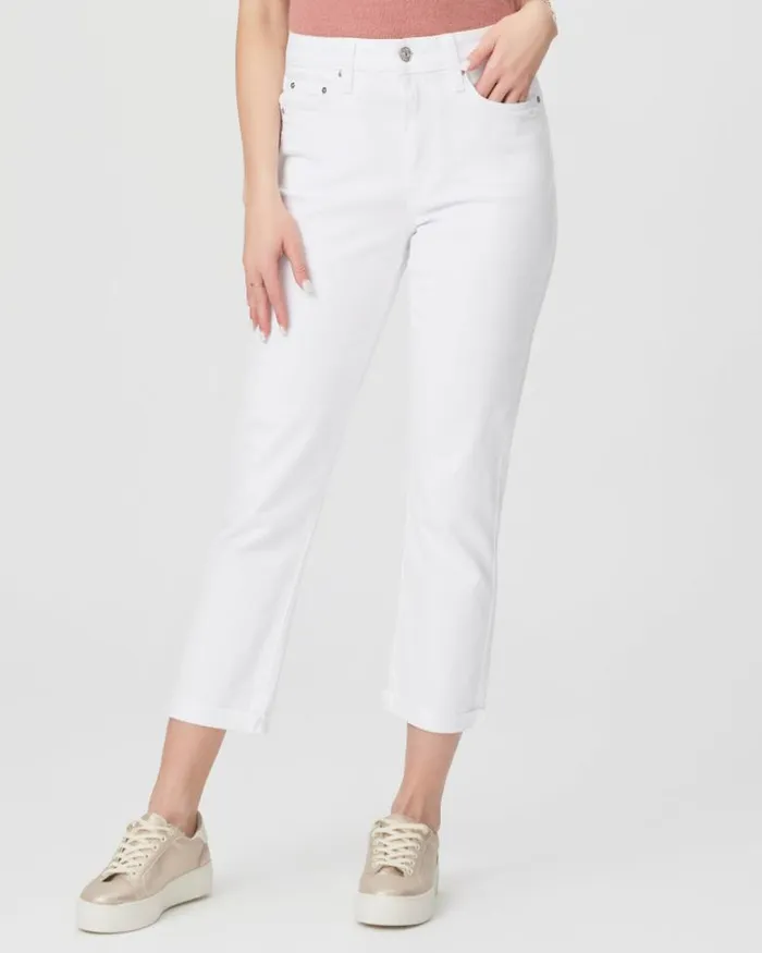Denim Women PAIGE High Rise Brigitte Straight Jean 8211 White Noise Distressed