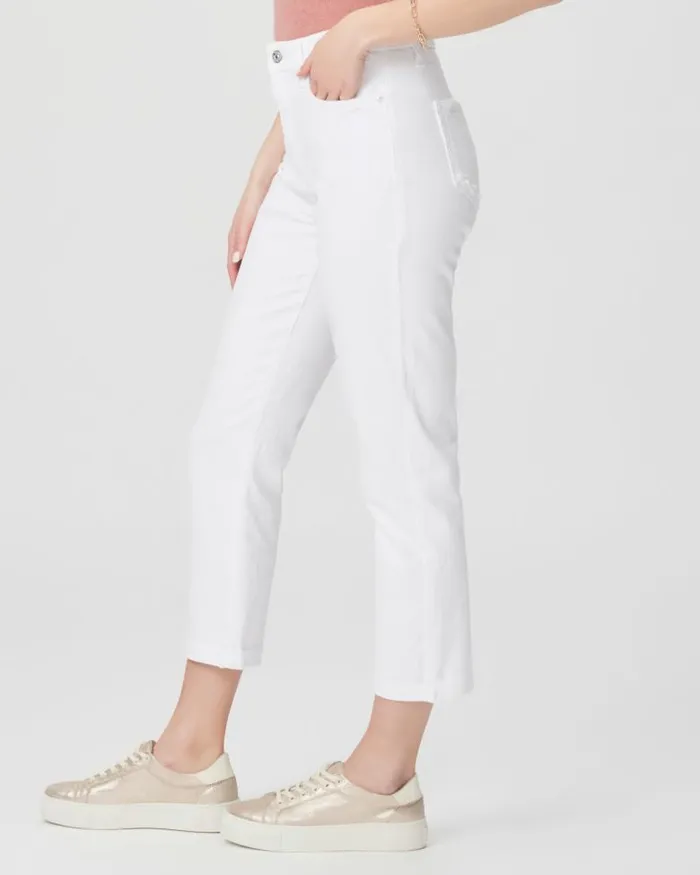 Denim Women PAIGE High Rise Brigitte Straight Jean 8211 White Noise Distressed