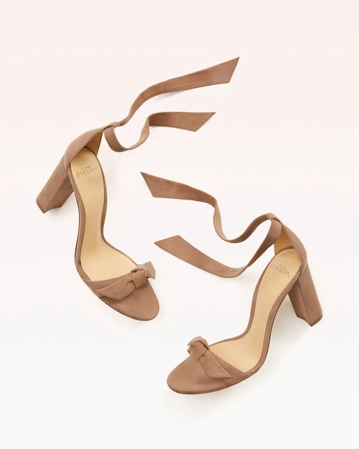 Designer Sandals For 8211 Clarita Block 90 Sandal In Nude Cameo Suede Alexandre Birman Cameo Women Alexandre Birman Sandals