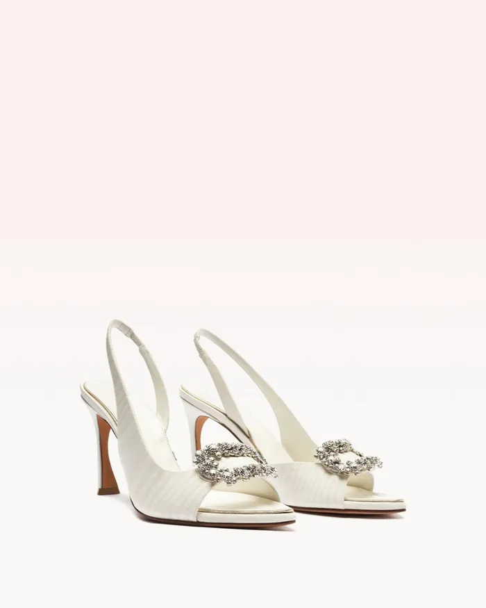 Designer Wedding Shoes 8211 Isla Crystal Bridal 85 Off White 8211 Alexandre Birman Bridal Off White Women Alexandre Birman Sandals