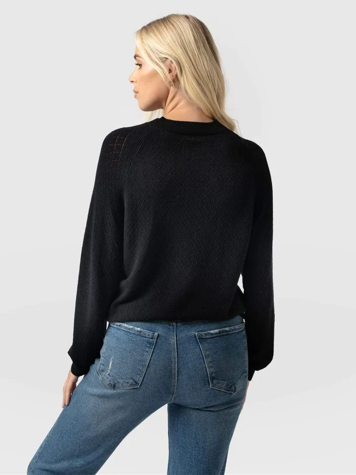 Diamond Knit Sweater 8211 Black Black Women Saint And Sofia Knitwear