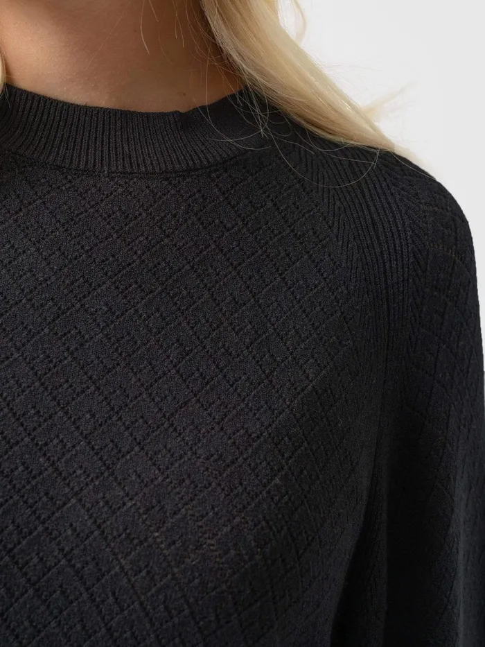 Diamond Knit Sweater 8211 Black Black Women Saint And Sofia Knitwear
