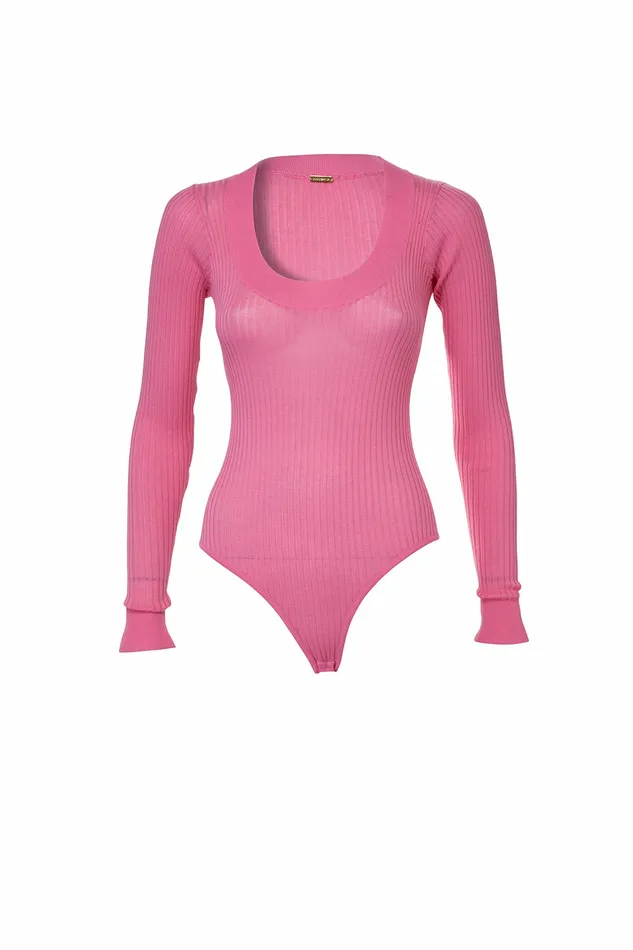 DODO BAR OR Bodysuits Teddy V Knit Bodysuit Pink 8211 Women