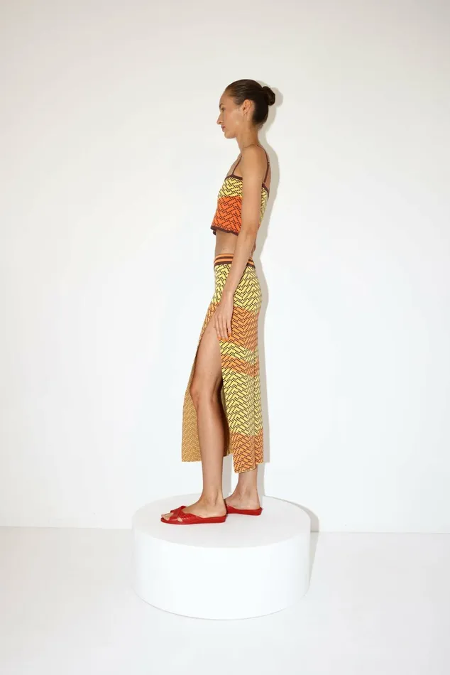 DODO BAR OR Knitwear Kenya Skirt Yellow Orange Combo 8211 Women