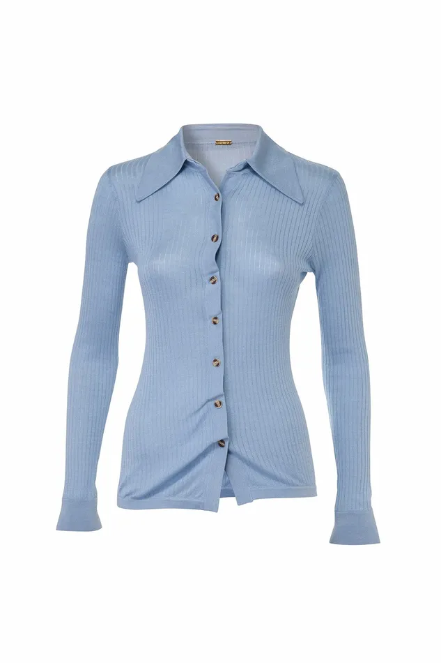 DODO BAR OR Knitwear Paya S Knit Shirt Light Blue 8211 Women